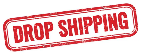 Teks Shipping Drop Pada Stempel Persegi Panjang Vintage Merah — Stok Foto