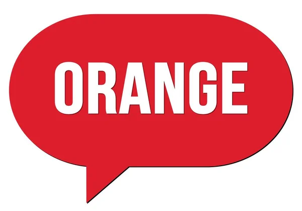 Orange Tekst Geschreven Een Rode Spraakzegel — Stockfoto
