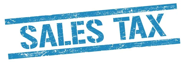 Sales Tax Text Auf Blauem Grungy Rechteck Stempelschild — Stockfoto
