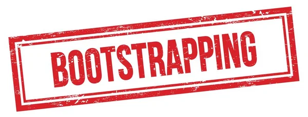 Bootstrapping Text Red Grungy Vintage Rectangle Stamp — Stock Photo, Image
