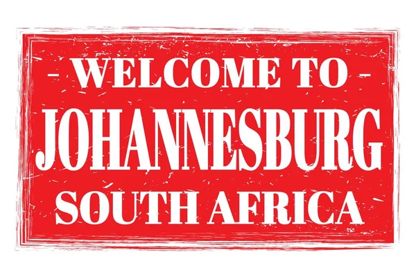 Welcome Johannesburg South Africa Words Written Red Rectangle Post Stamp — Stock Photo, Image