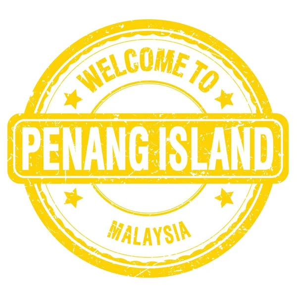 Острова Пенанг Малайзия Слова Написаны Желтой Грифе — стоковое фото