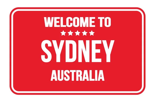 Welcome Sydney Australia Czerwonym Prostokącie Stempel Drogowy — Zdjęcie stockowe