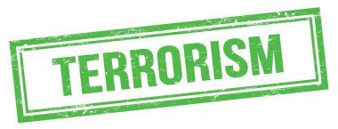 Yeşil grungy vintage dikdörtgen damgalı TERRORISM metni.