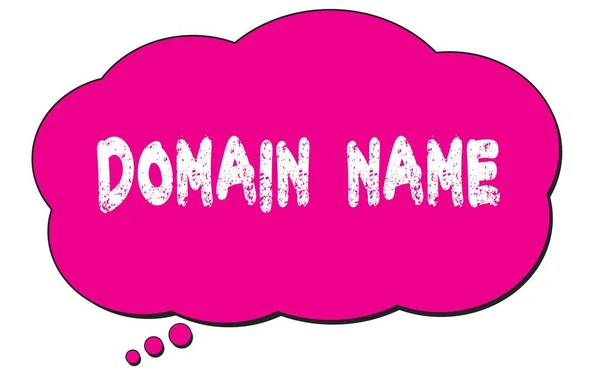 Текст Domain Name Написаний Рожевій Хмарній Бульбашці Думок — стокове фото