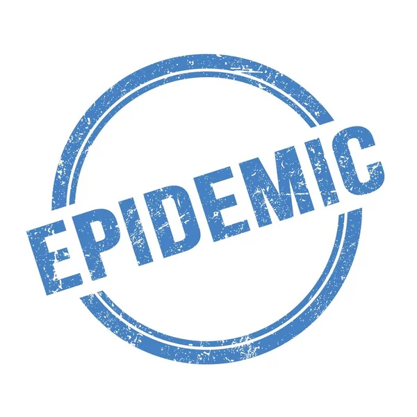 Epidemic文字 用蓝色黑色复古邮票写成 — 图库照片