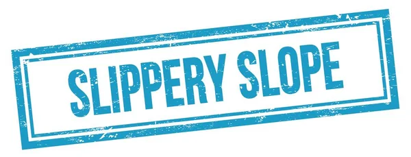 Slippery Slope Texto Azul Grungy Vintage Retângulo Selo — Fotografia de Stock