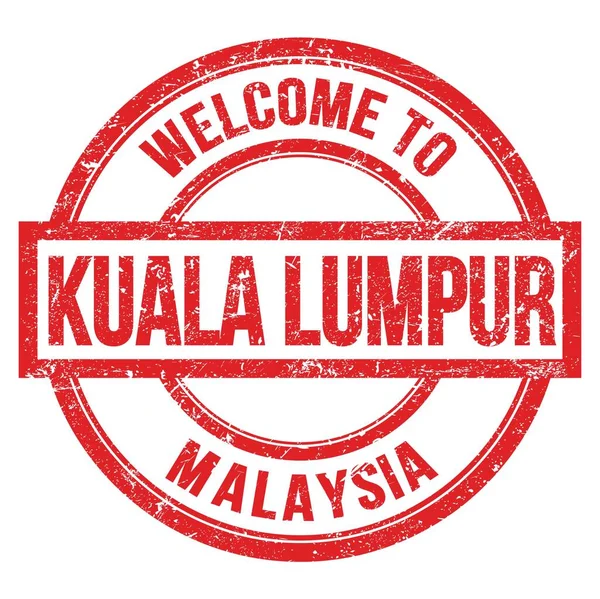 Bienvenidos Kuala Lumpur Malasia Palabras Escritas Rojo Redondo Simple Sello — Foto de Stock