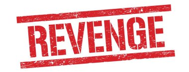 Kırmızı grungy dikdörtgen damga işareti üzerinde REVENGE metin.