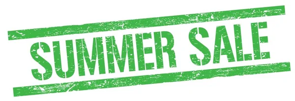 夏販売テキスト上の緑のグランジ四角形切手サイン — ストック写真