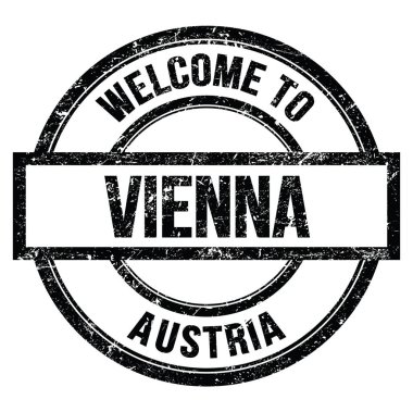 Vienna 'ya Hoşgeldiniz - AUSTRIA, siyah yuvarlak pulla yazılmış kelimeler