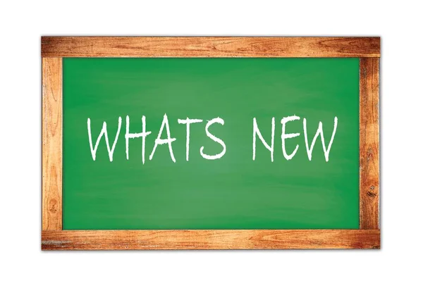 Whats New Text Written Green Wooden Frame School Blackboard —  Fotos de Stock