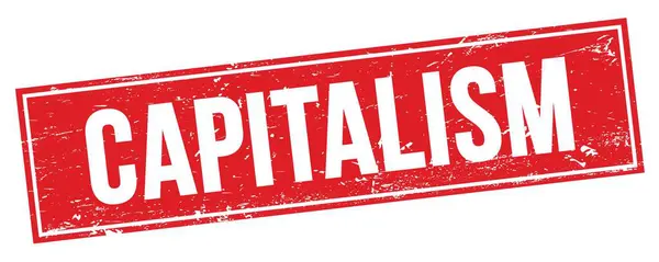 Capitalism Text Röd Grungy Rektangel Stämpel Tecken — Stockfoto