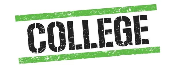 College Text Black Green Grungy Lines Stamp Sign — Stock Fotó