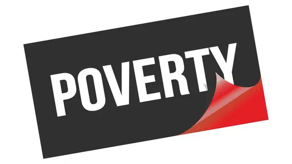 Poverty Text Written Black Red Sticker Stamp — Stockfoto