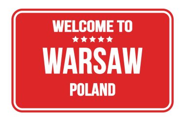 Açık kırmızı dikdörtgen sokak levhasındaki POLAND 'a hoş geldiniz.