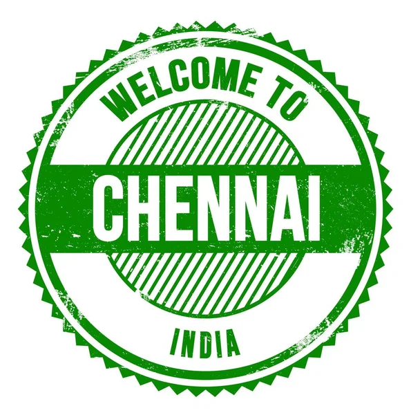 Welcome Chennai India ยนบนตราส ยวซ กแซก — ภาพถ่ายสต็อก