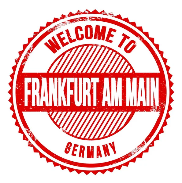 Bienvenue Frankfurt Main Allemagne Mots Écrits Sur Timbre Zig Zag — Photo