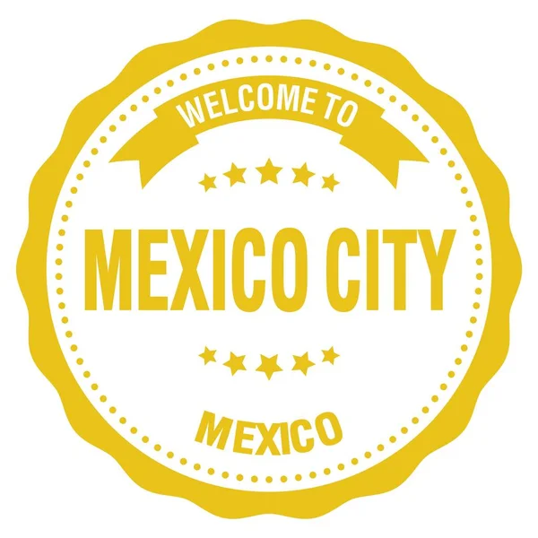 Welcome Mexico City Mexico Words Written Yellow Badge Stamp — Stock Photo, Image