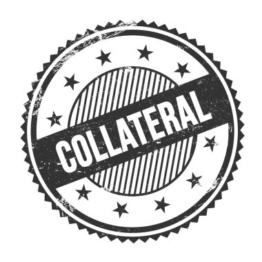 Siyah grungy zig zag kenarları üzerine yazılmış COLLATERAL metin yuvarlak pul.