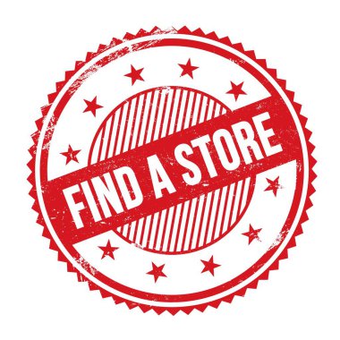 Kırmızı grungy zig zag kenarları yuvarlak damgalı bir STORE metni bul.