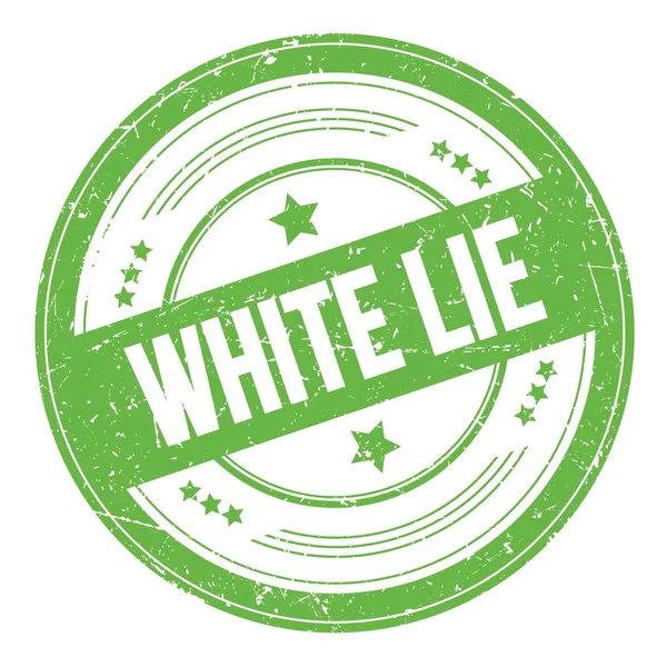 White Lie Text Auf Grünem Runden Grungy Textur Stempel — Stockfoto