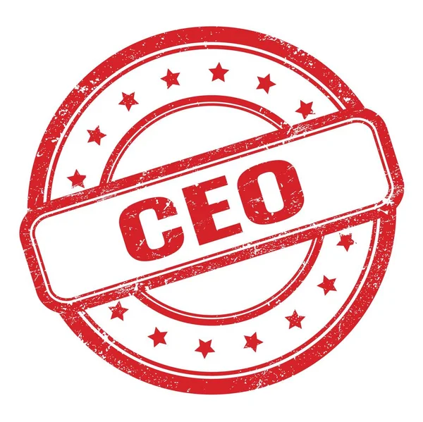 Ceo Tekst Rode Grungy Vintage Ronde Rubber Stempel — Stockfoto