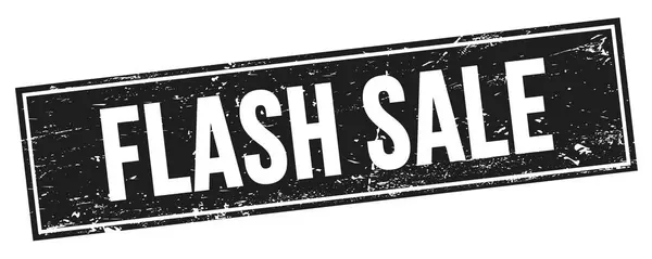Flash Sale文字在黑色长方形邮票上的标志 — 图库照片