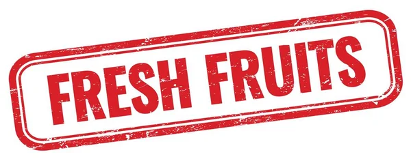 Fresh Frukt Text Röd Grungy Rektangel Stämpel — Stockfoto