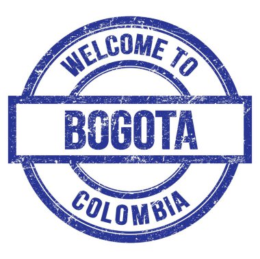 BOGOTA 'ya Hoşgeldiniz - COLOMBIA, mavi yuvarlak basit damga üzerine yazılmış kelimeler
