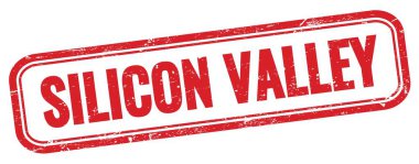 Kırmızı grungy vintage dikdörtgen damgalı SILICON VALLEY metin.