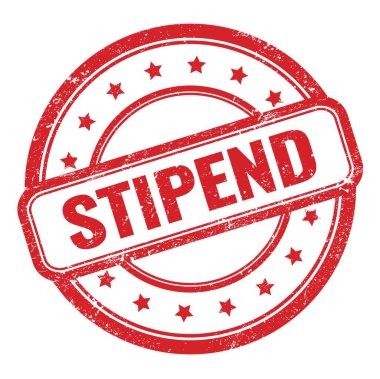 Kırmızı grungy vintage yuvarlak kauçuk damgalı STIPEND metin.