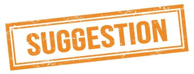 Turuncu grungy vintage dikdörtgen damgalı SUGGESTION metin.