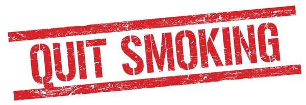 Quit Smoking Tekst Rode Grungy Rechthoek Stempel Teken — Stockfoto