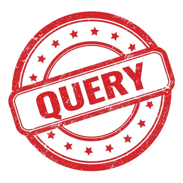 Query Text Red Grungy Vintage Rubber Stamp — Stock Photo, Image