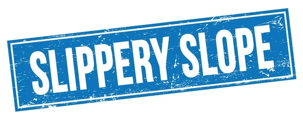 Slippery Slope Text Blue Grungy Rectangle Stamp Sign — ストック写真