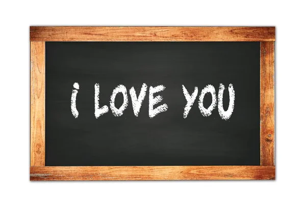 Love You Text Written Black Wooden Frame School Blackboard — Stock Photo, Image