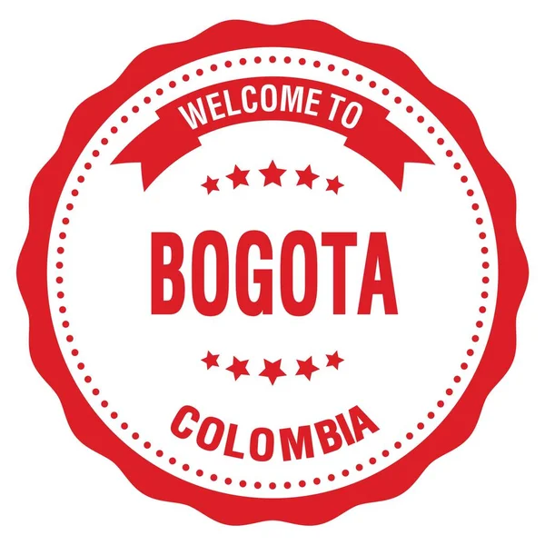 BOGOTA 'ya Hoşgeldiniz - COLOMBIA, kırmızı yuvarlak rozet damgası üzerine yazılmış kelimeler