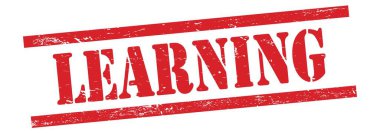 Kırmızı grungy vintage kauçuk damga üzerinde öğrenme metni.