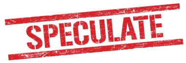 Kırmızı grungy dikdörtgen damga işareti üzerine SPECULATE metin.