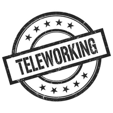 Siyah yuvarlak vintage kauçuk damga üzerine yazılan TELEÇİK metin.