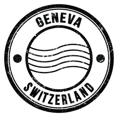 GENEVA - SWitness ZERLAND, siyah yuvarlak posta damgası üzerine yazılmış kelimeler