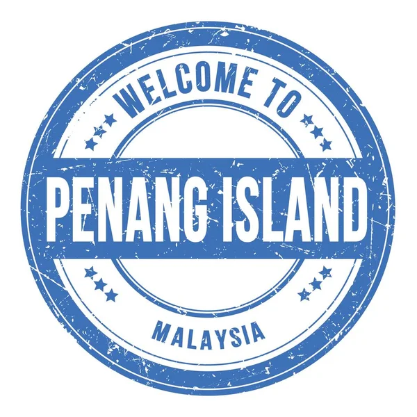 Bienvenidos Isla Penang Malasia Palabras Escritas Azul Claro Alrededor Del — Foto de Stock