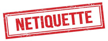 Kırmızı grungy vintage dikdörtgen damgalı NETIQUETTE metin.