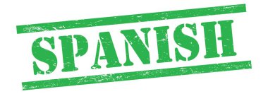 Yeşil grungy vintage kauçuk damgalı SPANISH metni.