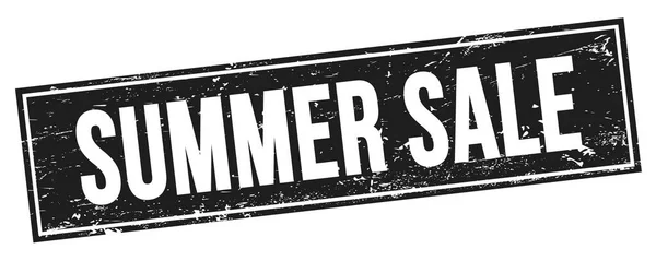 Summer Sale Text Black Grungy Rectangle Stamp Sign — Stock Photo, Image