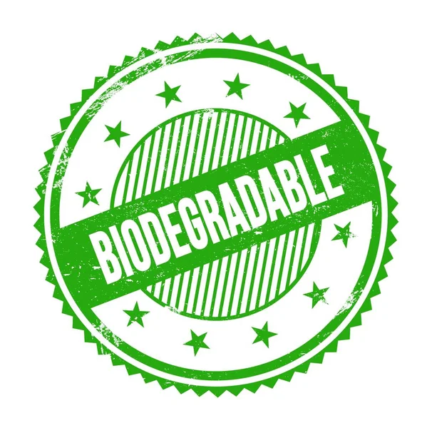 Biodegradable Текст Написанный Зеленом Грифе Круглом Штемпеле — стоковое фото