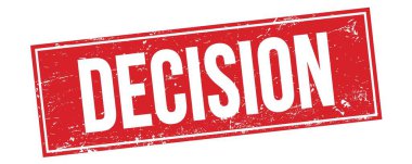 Kırmızı grungy dikdörtgen damga işareti üzerinde karar metni.