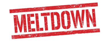 Kırmızı grungy dikdörtgen damga işareti üzerinde MELTDOWN metin.