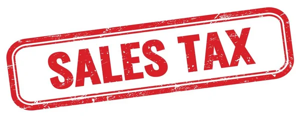 Sales Tax Tekst Rode Grungy Rechthoek Stempel — Stockfoto